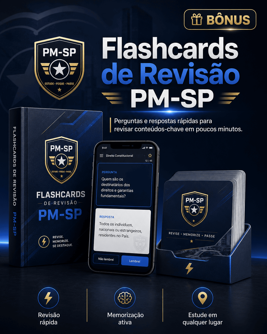 Flashcards de Revisão PM-SP
