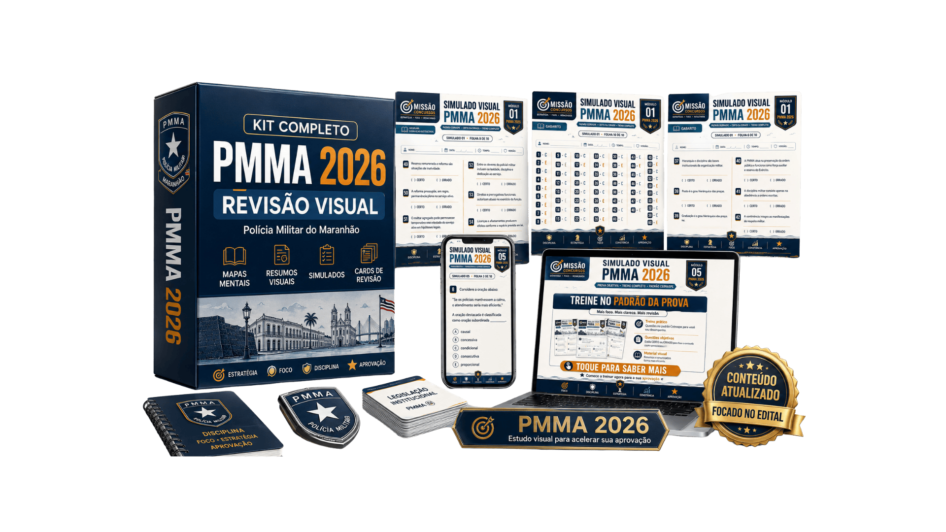 Mockup do Kit Visual Completo PMMA 2026